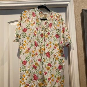 Women’s Cato White Green Pink Floral Top 18/20W